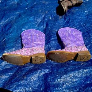 ROPER size 1 girls purple cowgirl boots